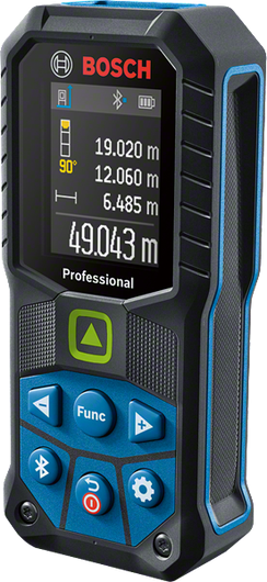 Bosch GLM 50-27 CG laser measure with color display.