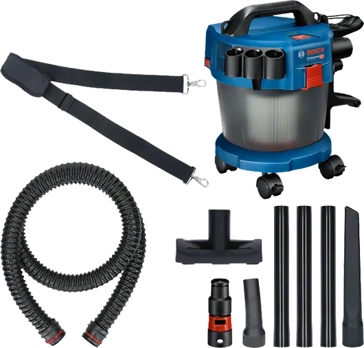 Bosch GAS 18V-10 L cordless wet and dry vacuum set.