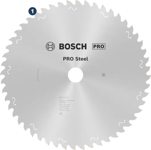 Bosch PRO Steel circular saw blade for metal cutting.