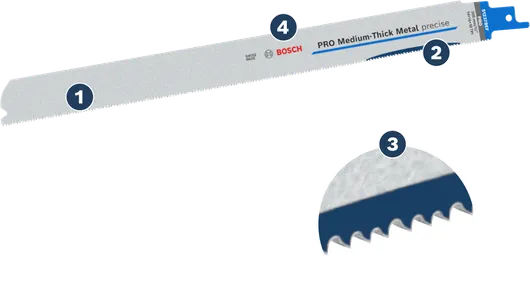 Bosch PRO Medium-Thick Metal precise S1237BEF reciprocating saw blade.