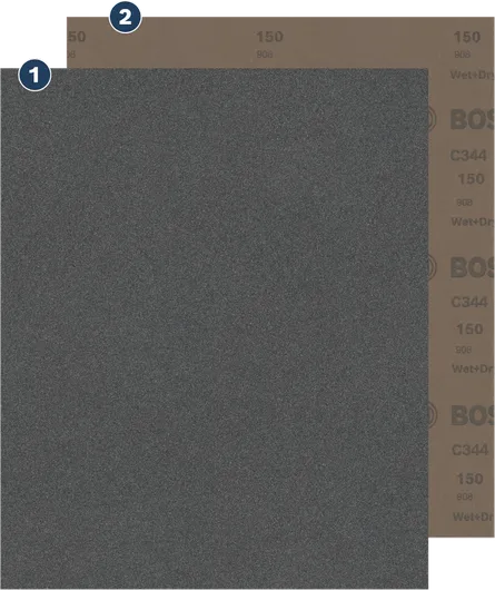 Bosch C344 150 grit wet and dry sandpaper sheet.