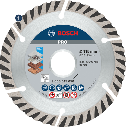 Bosch 115mm multi material diamond cutting disc.