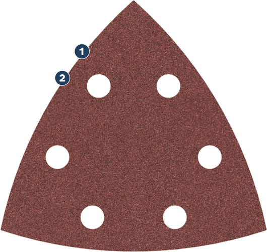 Bosch sanding sheet for multi-tool with dust extraction holes.