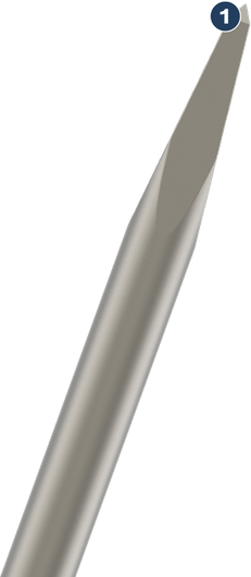 Bosch SDS plus chisel for precise concrete chiseling.