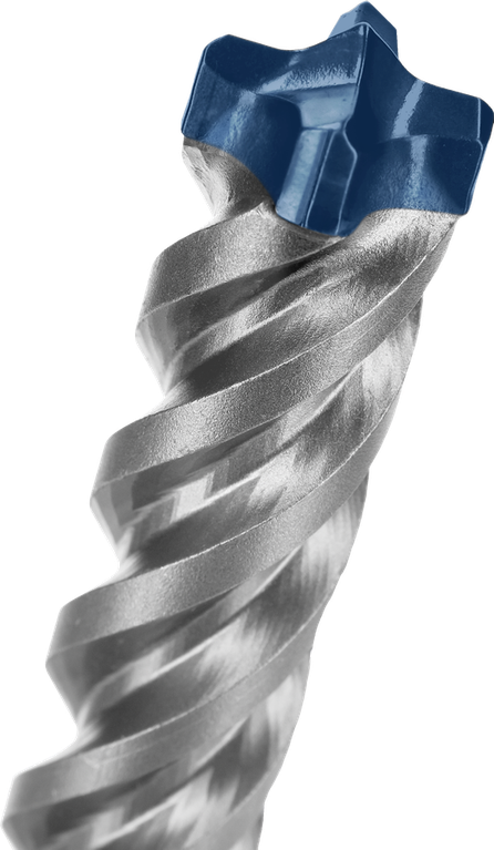 Bosch SDS plus-5X hammer drill bit with four-cutter tip.