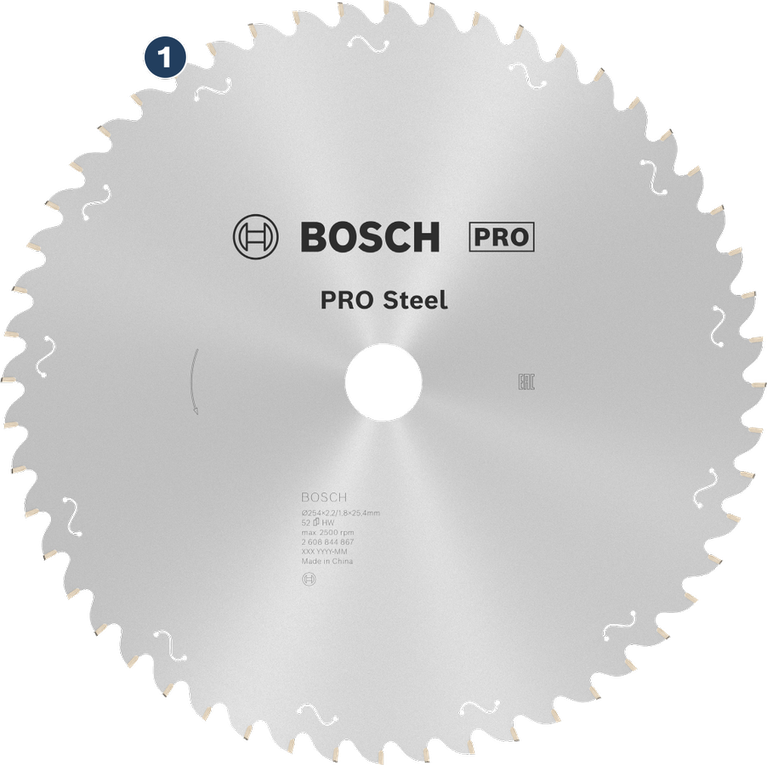 Bosch PRO Steel circular saw blade for metal cutting.