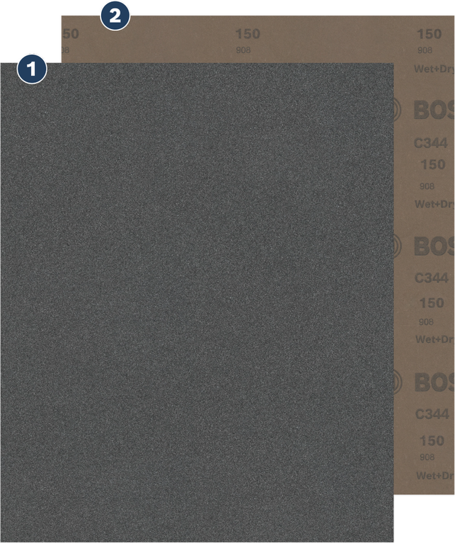 Bosch C344 150 grit wet and dry sandpaper sheet.