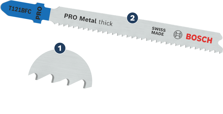 Bosch T121BFC PRO Metal thick jigsaw blade for cutting metal.