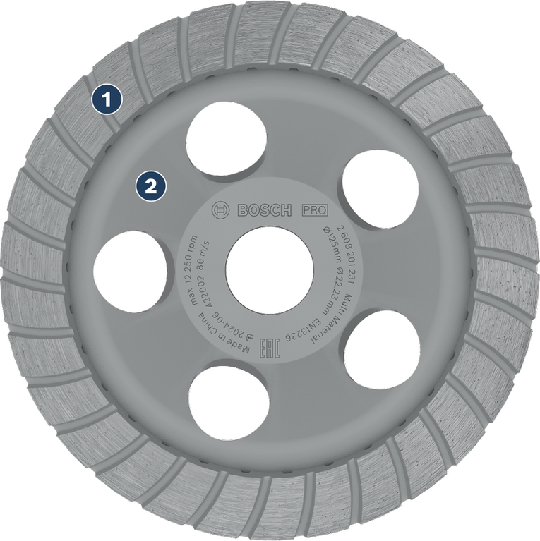 Bosch diamond grinding cup wheel for concrete.