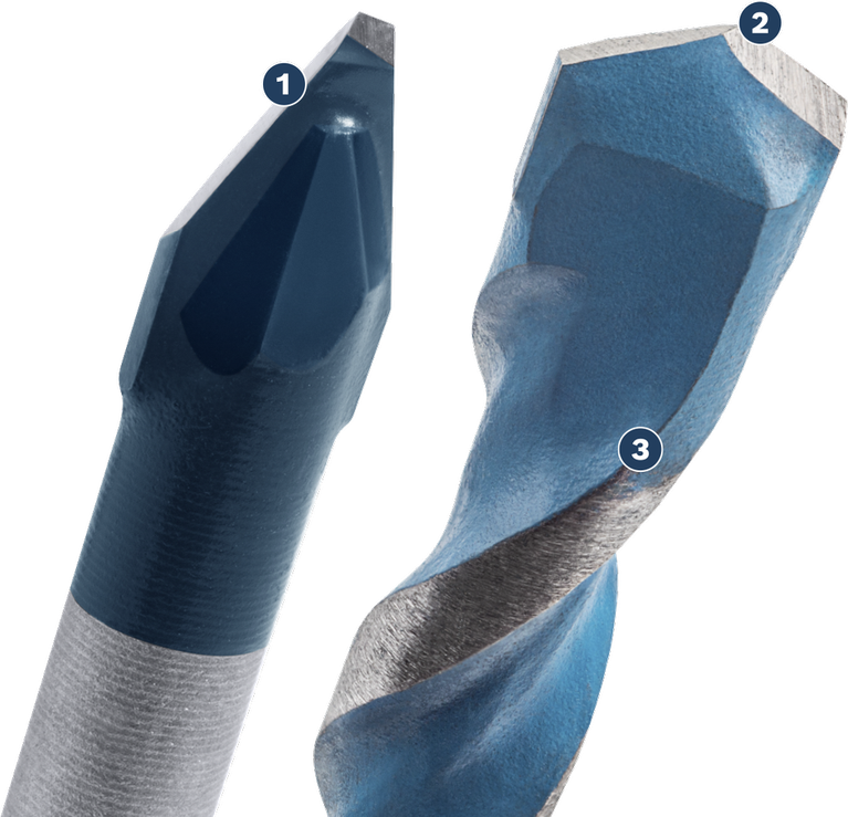Bosch multi-purpose drill bit with carbide tip.