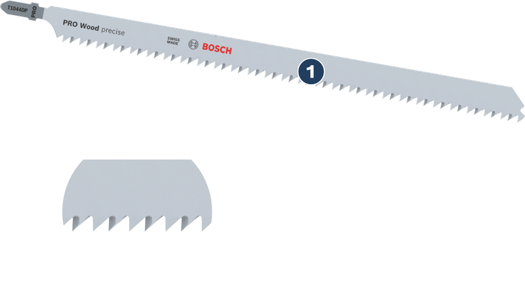 Bosch T1040DP jigsaw blade for precise wood cutting.