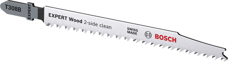 Bosch T308B Expert Wood jigsaw blade for clean cuts.