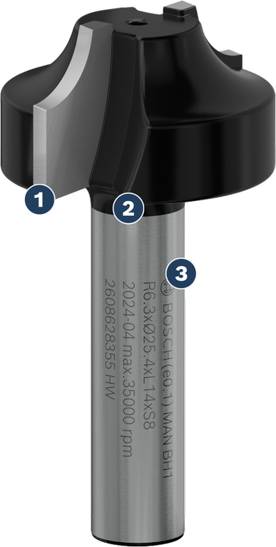 Bosch router bit for wood grooving.