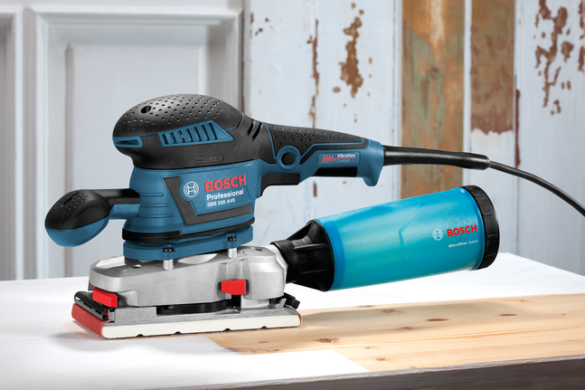 J450 Expert for Wood and Paint, 115mm X 5m, G60 Bosch GSS 230 AVE sander with microfilter system.