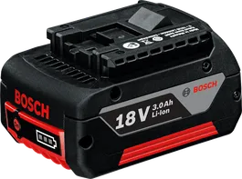 Bosch 18V 3.0Ah Li-Ion battery pack.