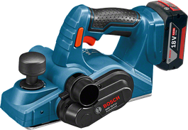 Bosch cordless planer GHO 18V-LI with ergonomic handle.