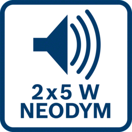 Neodymium speaker with 2 x 5 watts 