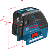 Bosch GCL 25 combi laser leveling tool with dual laser lines.
