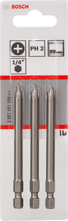 Screwdriver bit Extra Hard Bosch PH2 1/4″ screwdriver bits 89mm.