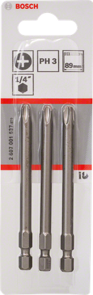Screwdriver bit Extra Hard Bosch PH3 89mm 1/4″ extra hard screwdriver bits.