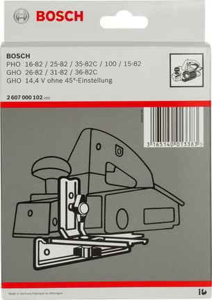 Bosch parallel guide accessory packaging.