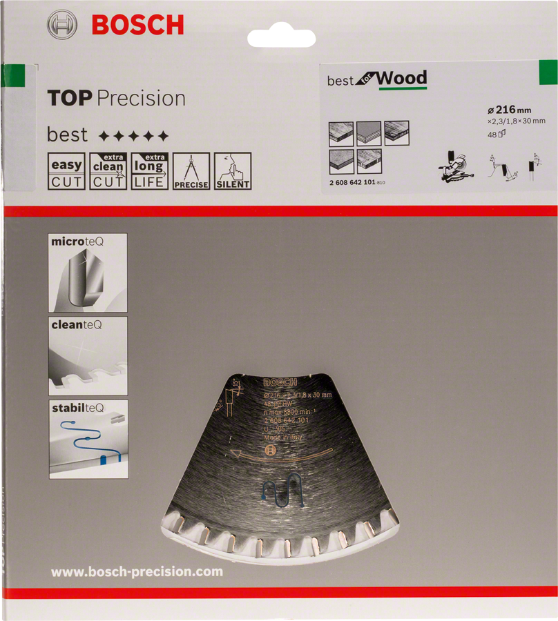 Bosch Top Precision Best for Wood circular saw blade 216mm.