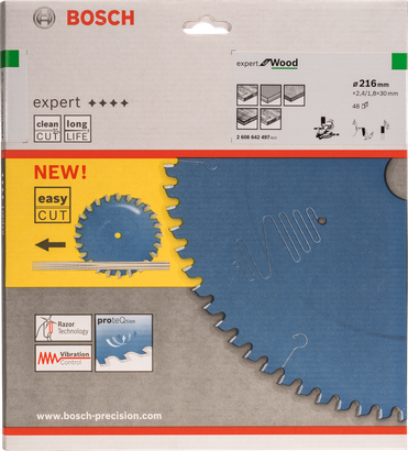 Bosch Expert for Wood 216 mm circular saw blade.