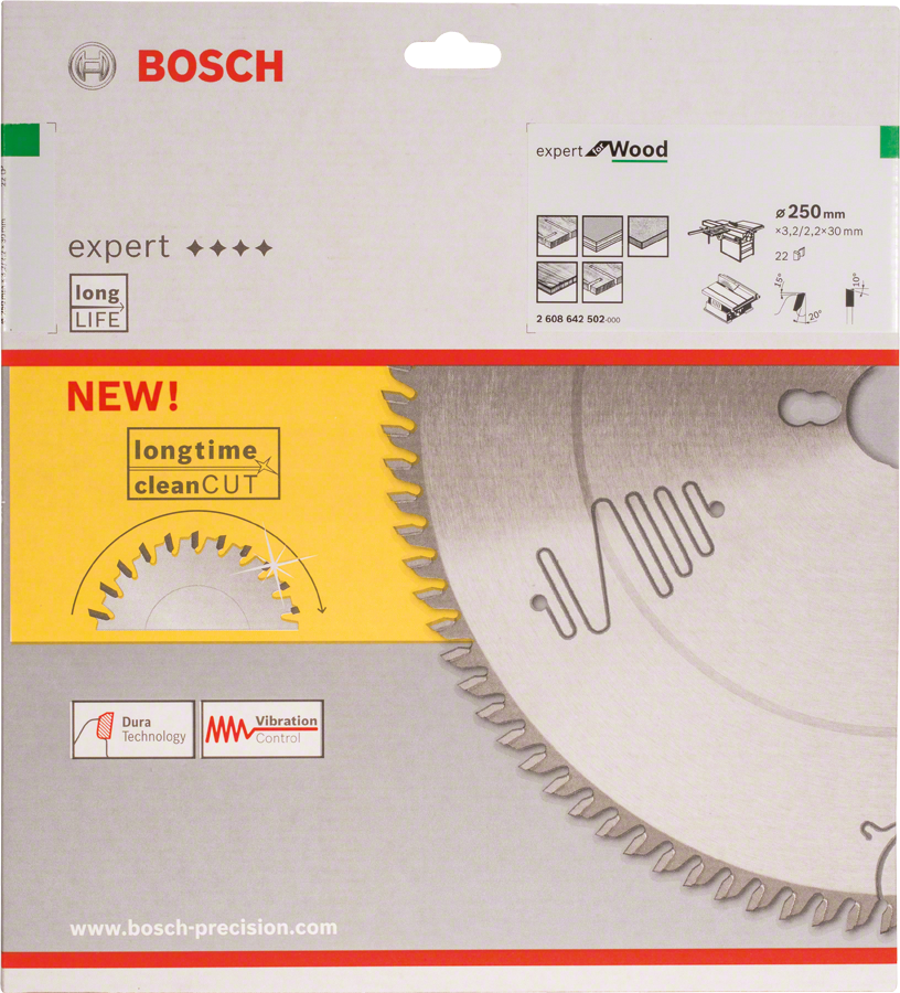 Bosch Expert for Wood circular saw blade 250mm long life.