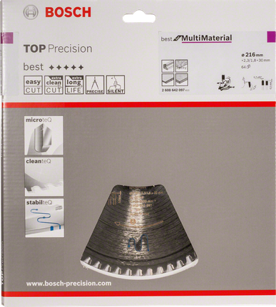 Bosch Top Precision MultiMaterial 216mm circular saw blade.