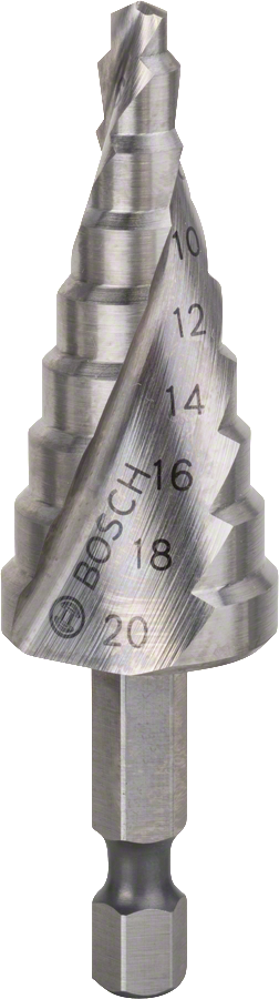 Bosch HSS step drill bit 4-20 mm for precise drilling.