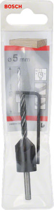 Bosch 5 mm wood drill bit with countersink.