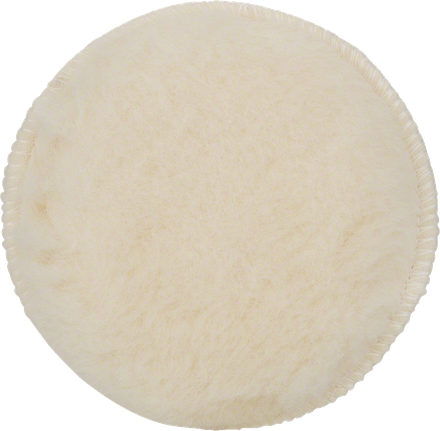 Lambswool bonnet Bosch polishing pad with soft wool surface.