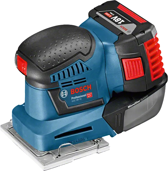 Bosch GSS 18V-10 cordless orbital sander.
