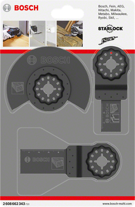 Bosch 2608662343 Starlock Wood & Metal Accessory Kit Set for Oscillating  Tools (3pcs)