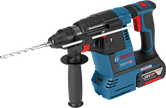 Bosch GBH 18V-26 rotary hammer drill with side handle.