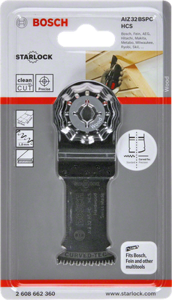 HCS plunge cut saw blade AIZ 32 BSPC Hard Wood Bosch HCS plunge saw blade AIZ 32 BSPC 1-1/4″ hardwood.