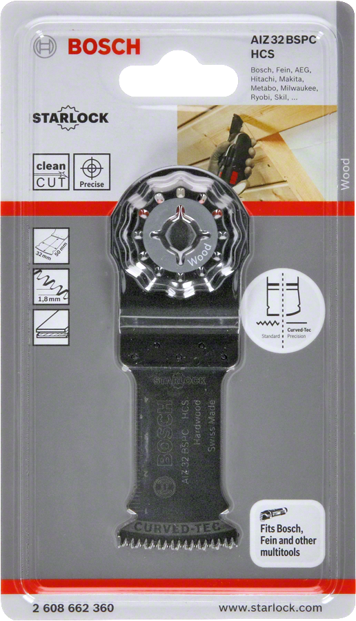 Bosch HCS plunge cut saw blade AIZ 32 BSPC for hardwood.