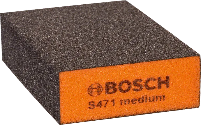 Bosch S471 medium sanding sponge for surface finishing.