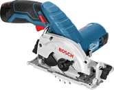 Bosch GKS 12V-26 cordless circular saw for wood cutting.