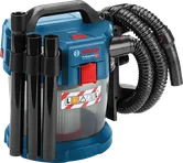 Bosch GAS 18V-10 L cordless dust extractor with hose.
