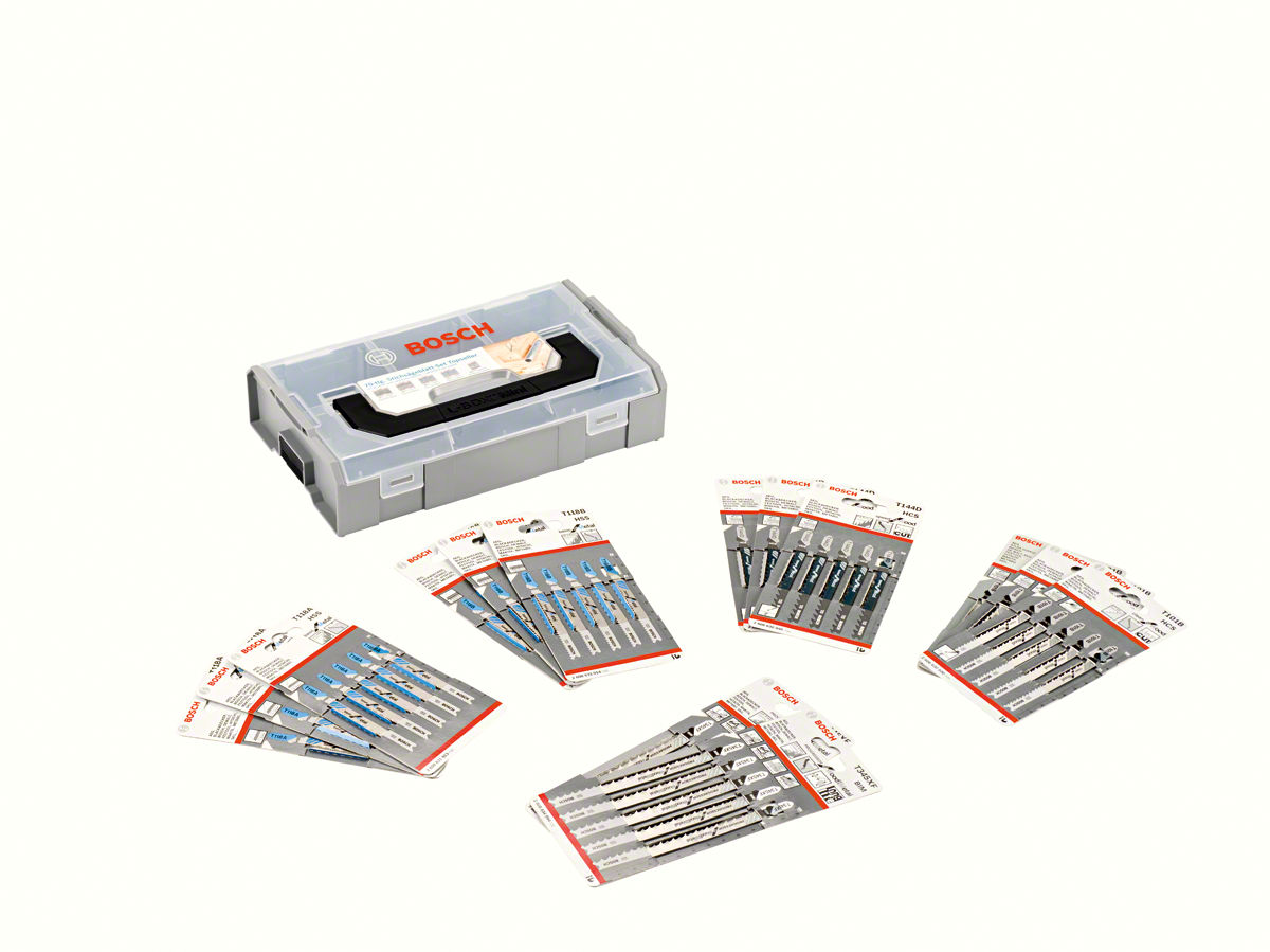 Bosch jigsaw blade set with T 101 B ground teeth.