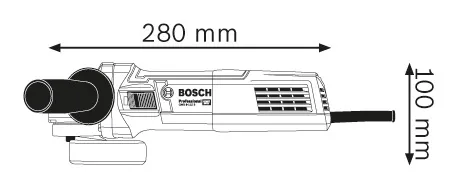Angle grinder dimensions.