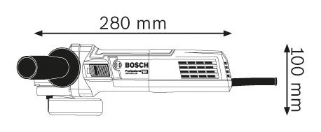 Angle grinder dimensions.