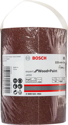 J450 Expert for Wood and Paint, 115mm X 5m, G80 Bosch J450 Wood+Paint sanding roll 115mm x 5m G80.