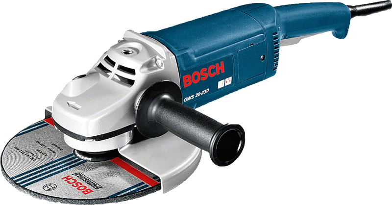 Blue Bosch angle grinder.