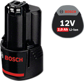 Bosch 12V 2.0Ah lithium-ion battery.