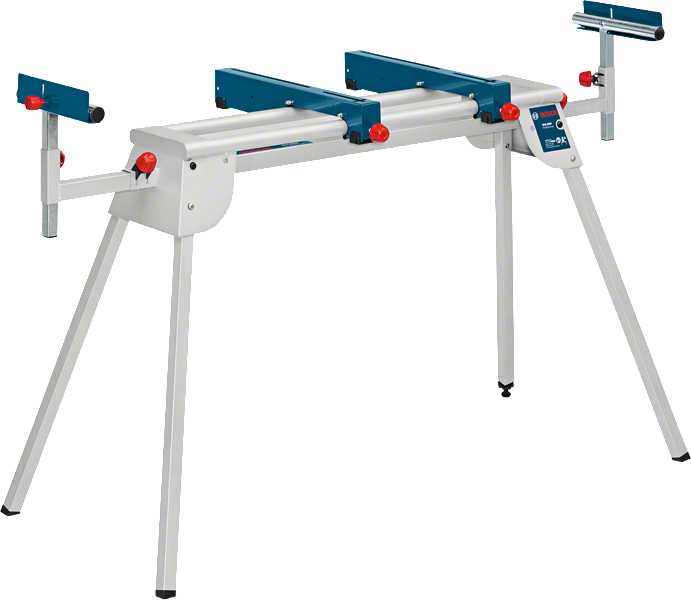 Bosch portable miter saw stand with adjustable supports.
