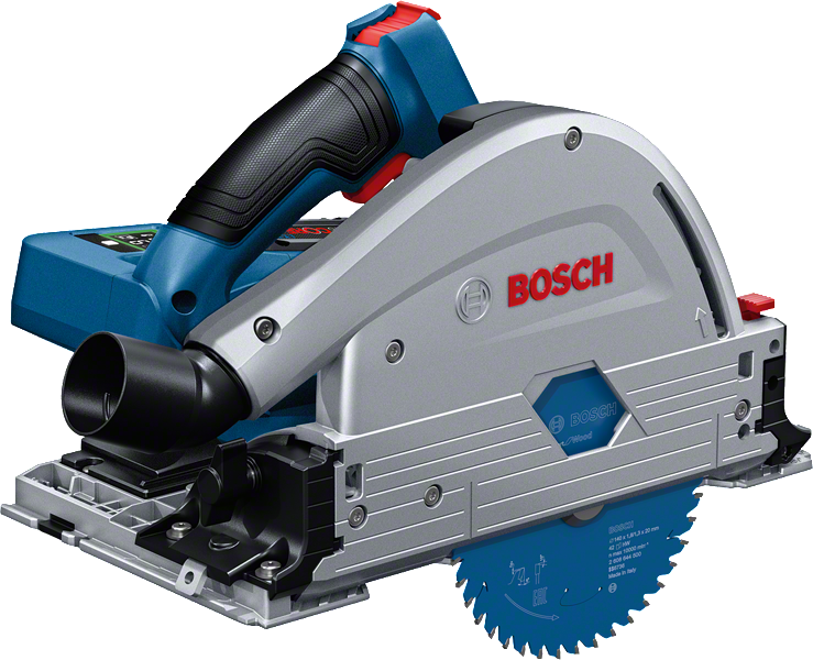 Bosch GKT 18V-52 cordless track saw for precise cutting.