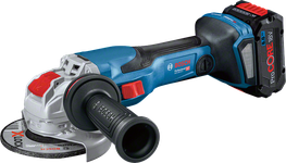 Bosch GWX 18V-15 C cordless angle grinder with case.