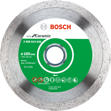 Bosch diamond cutting disc Continuous Rim Eco Ceramic 105mm.